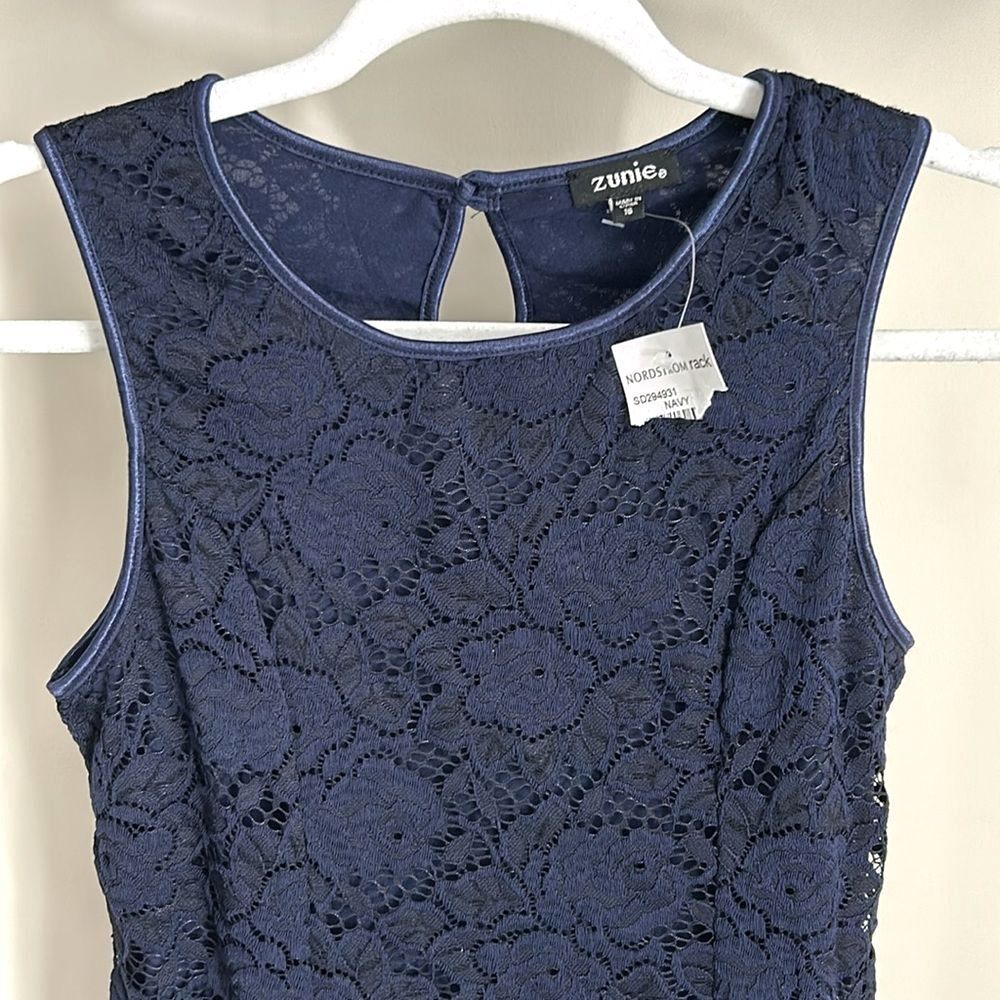Zunie - Fit and Flare - Navy Blue - Lace Dress - Brand New!